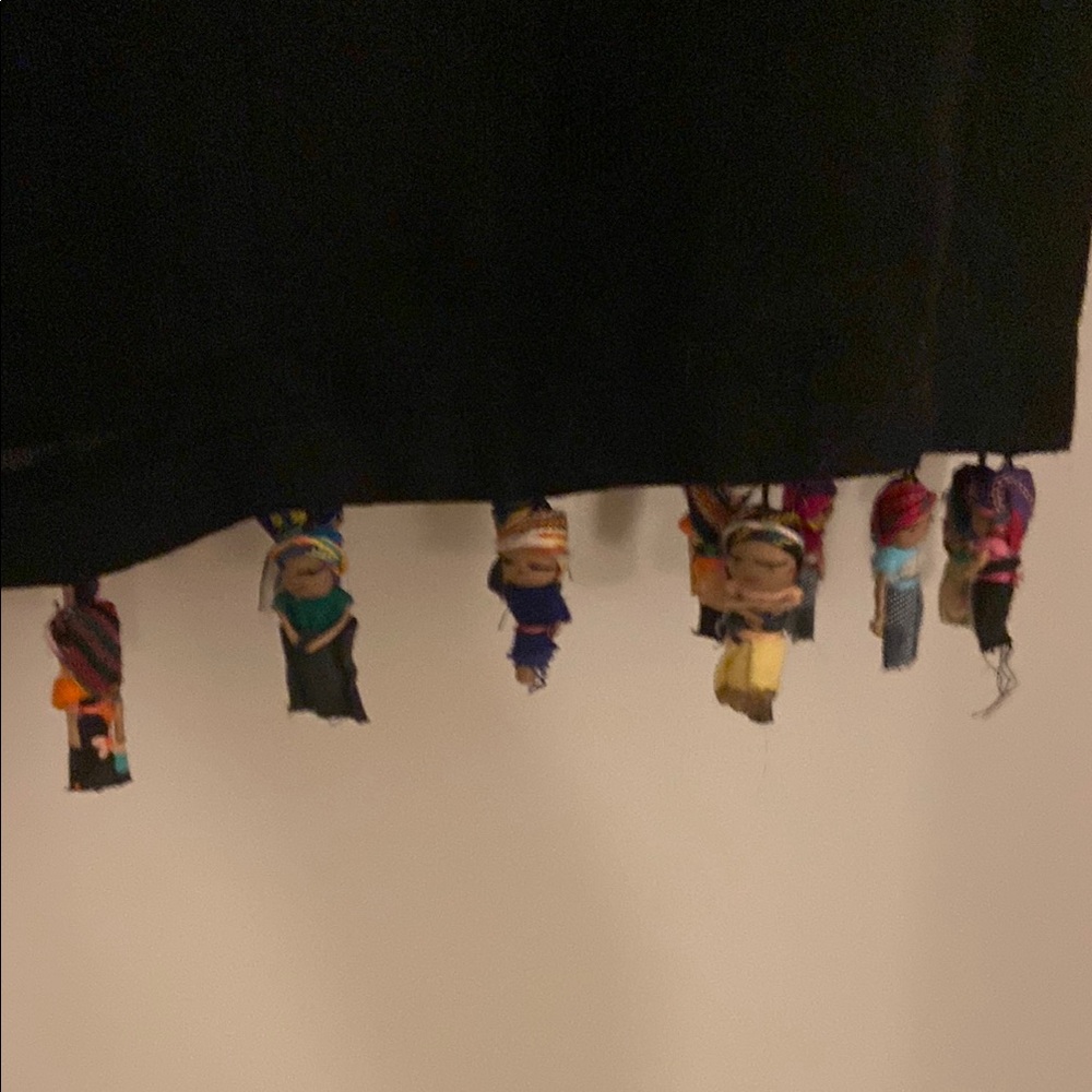 Linen Sleeveless Dress with dolls at the hem